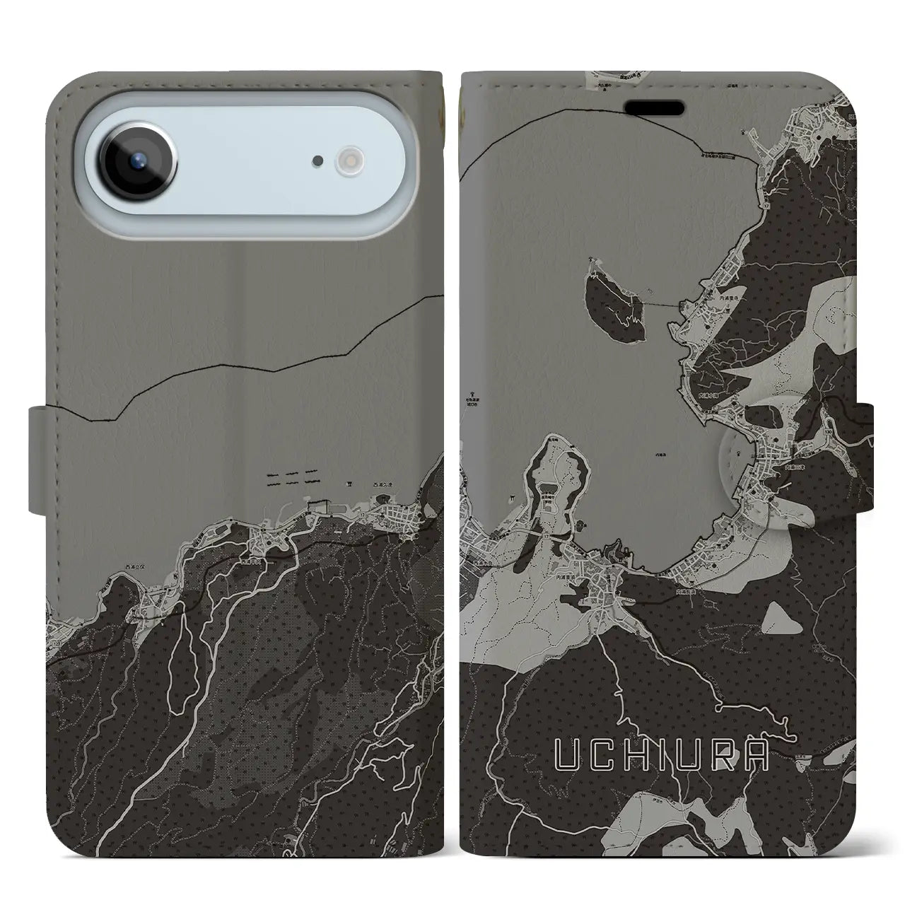 【内浦(静岡県)】地図柄iPhoneケース(手帳タイプ)