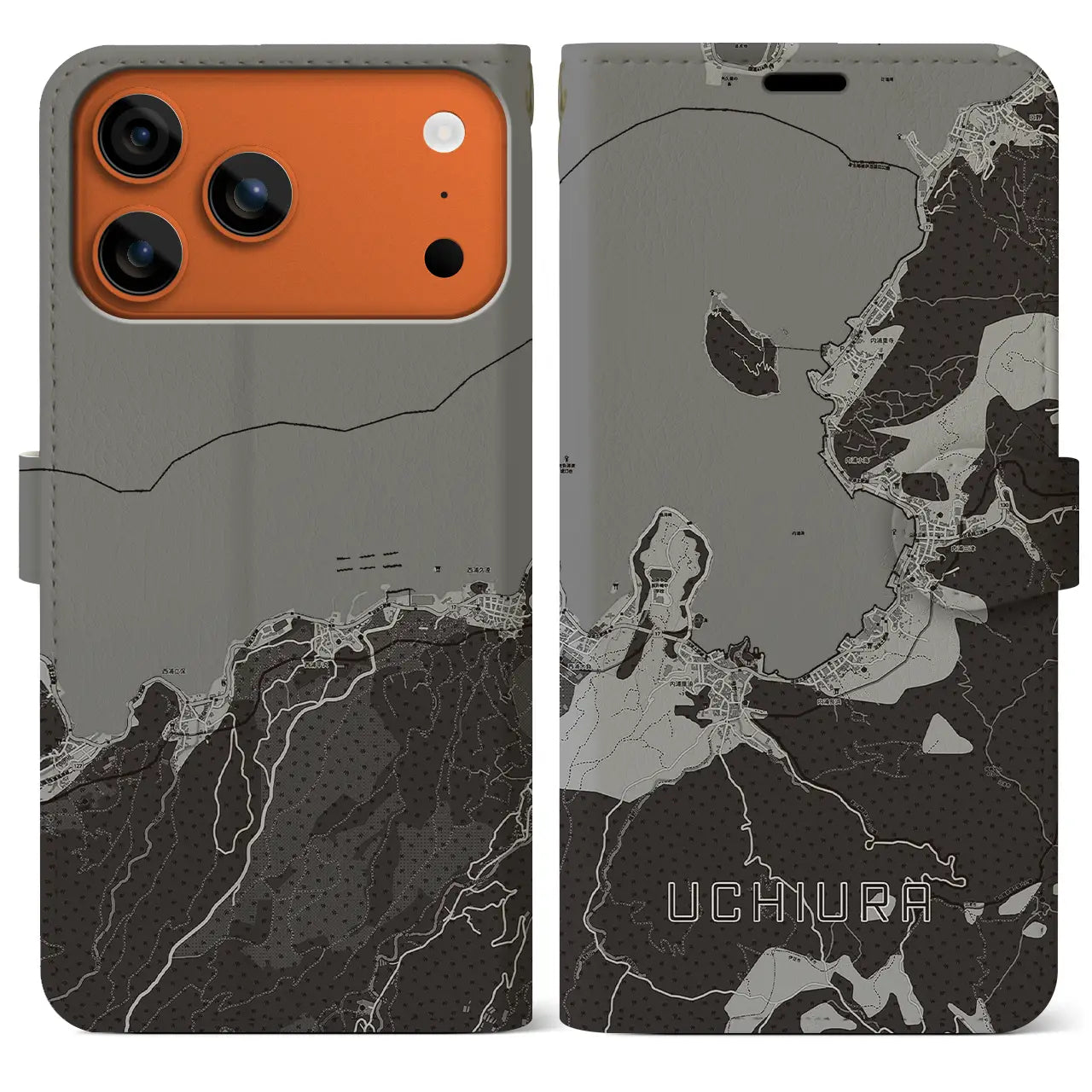 【内浦(静岡県)】地図柄iPhoneケース(手帳タイプ)