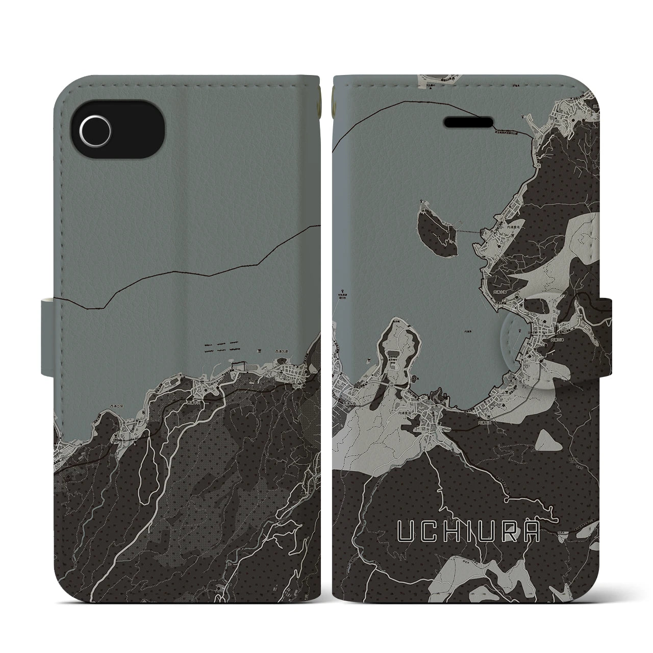 【内浦(静岡県)】地図柄iPhoneケース(手帳タイプ)