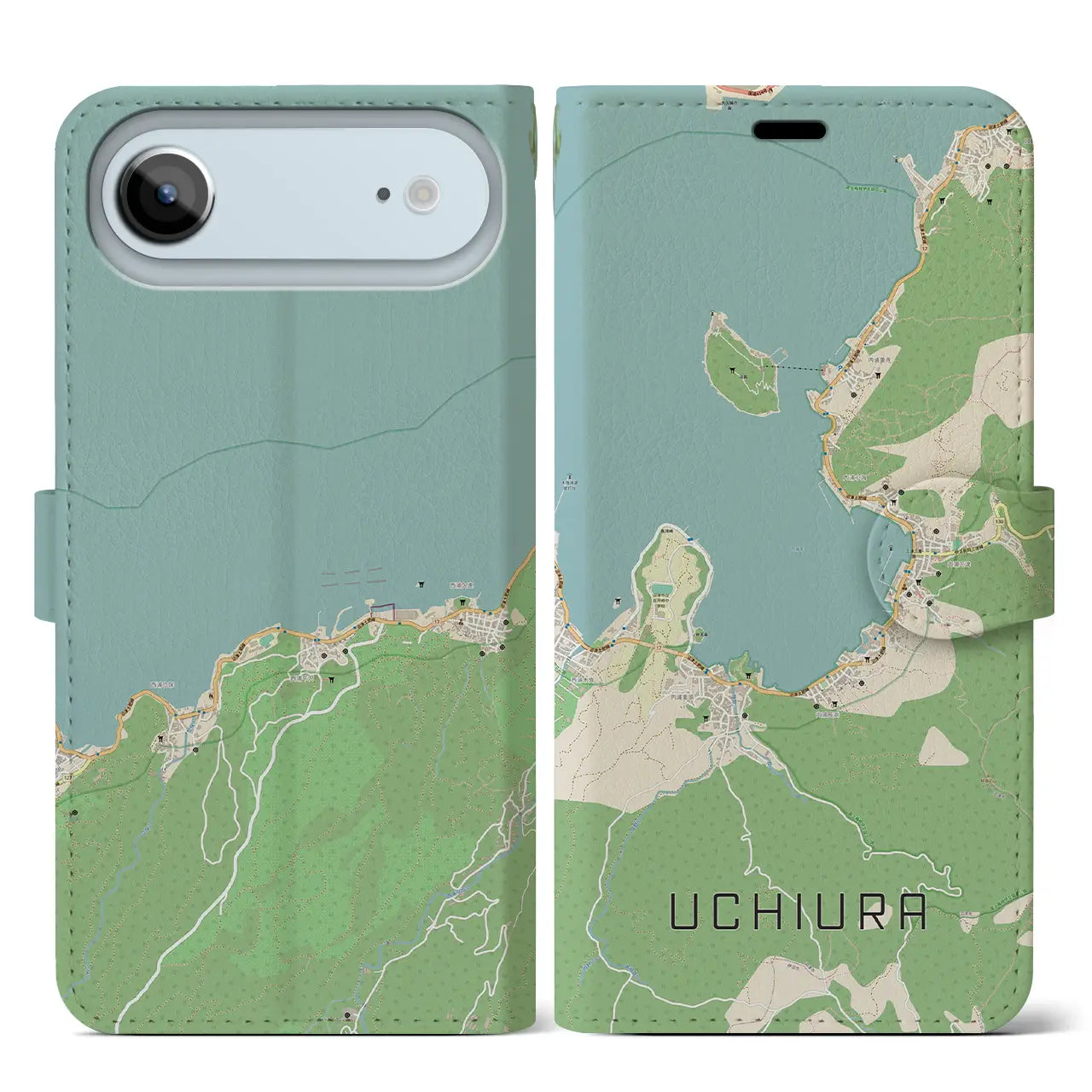 【内浦(静岡県)】地図柄iPhoneケース(手帳タイプ)