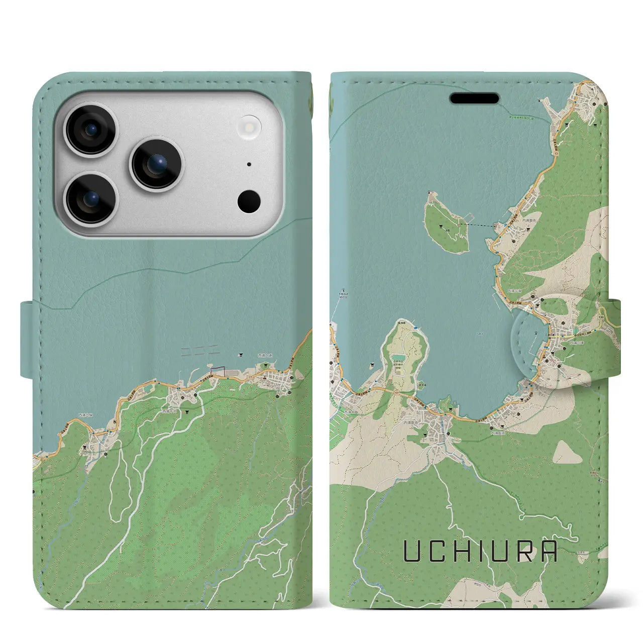 【内浦(静岡県)】地図柄iPhoneケース(手帳タイプ)