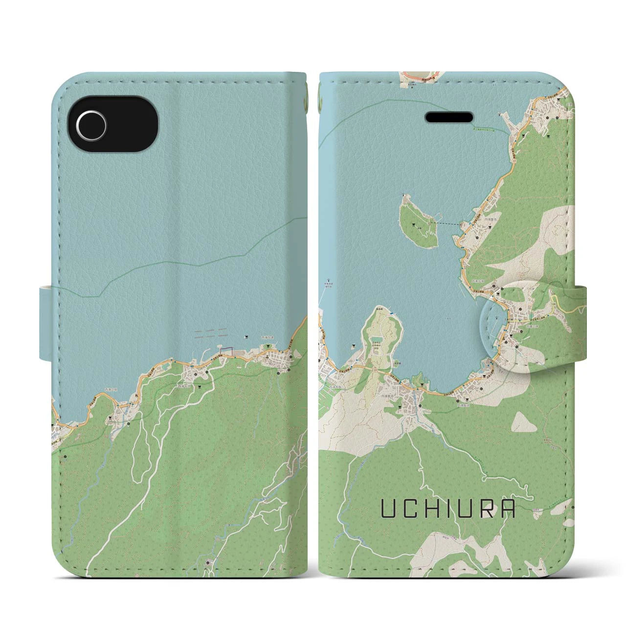 【内浦(静岡県)】地図柄iPhoneケース(手帳タイプ)