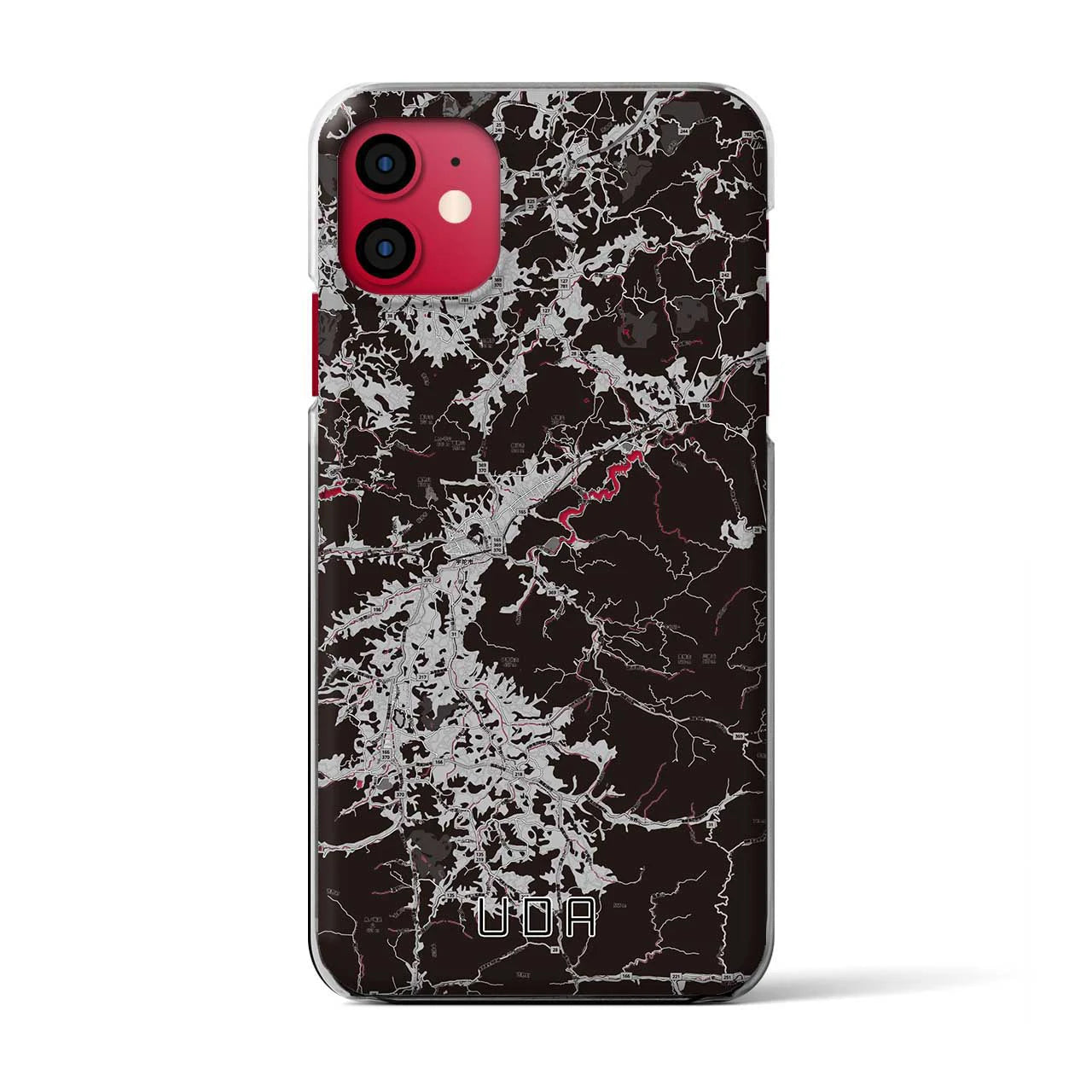 【宇陀(奈良県)】地図柄iPhoneケース(クリアタイプ)モノトーン・iPhone 11 用