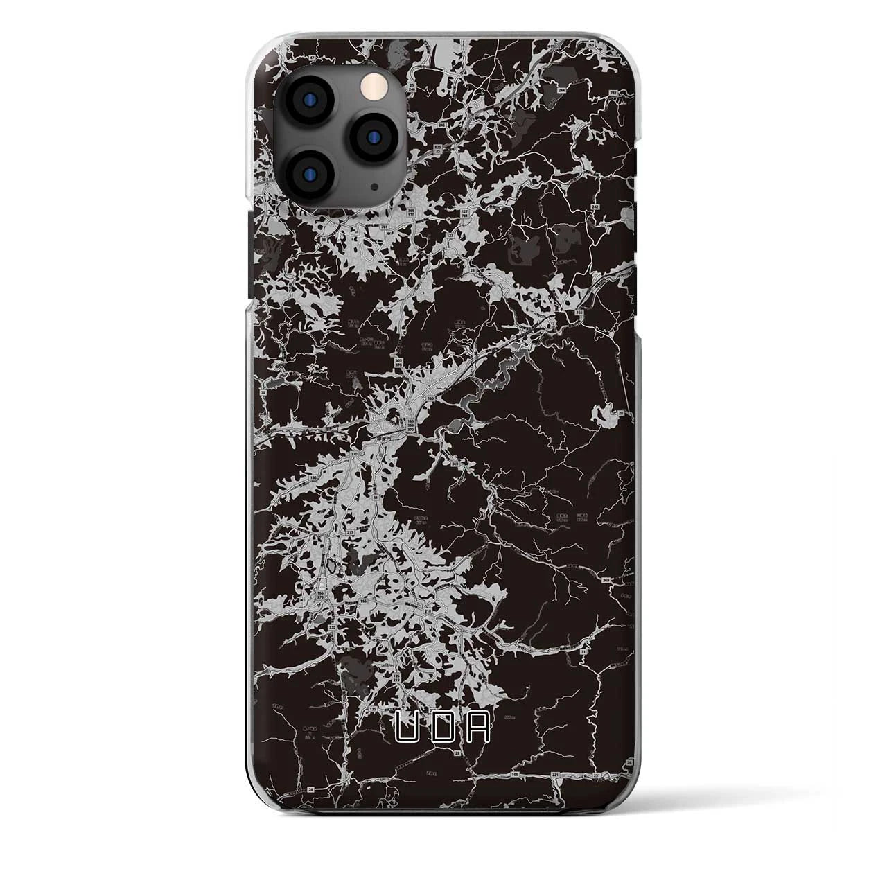 【宇陀(奈良県)】地図柄iPhoneケース(クリアタイプ)モノトーン・iPhone 11 Pro Max 用