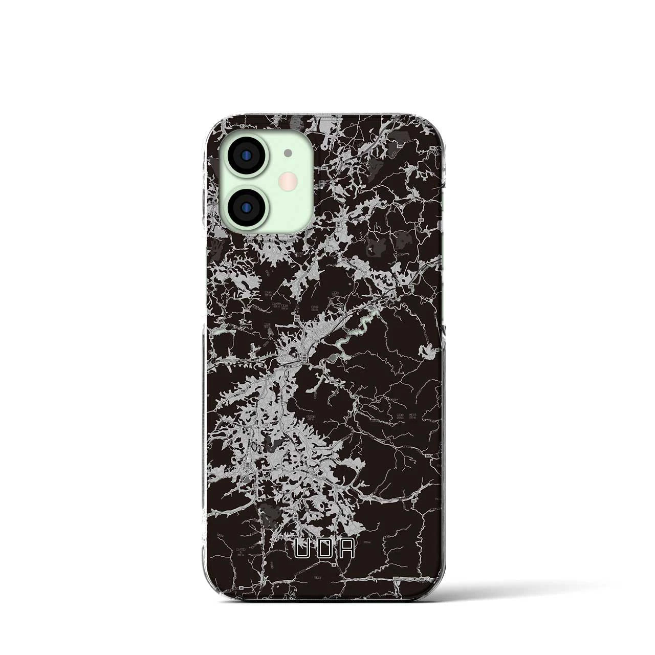【宇陀(奈良県)】地図柄iPhoneケース(クリアタイプ)モノトーン・iPhone 12 mini 用