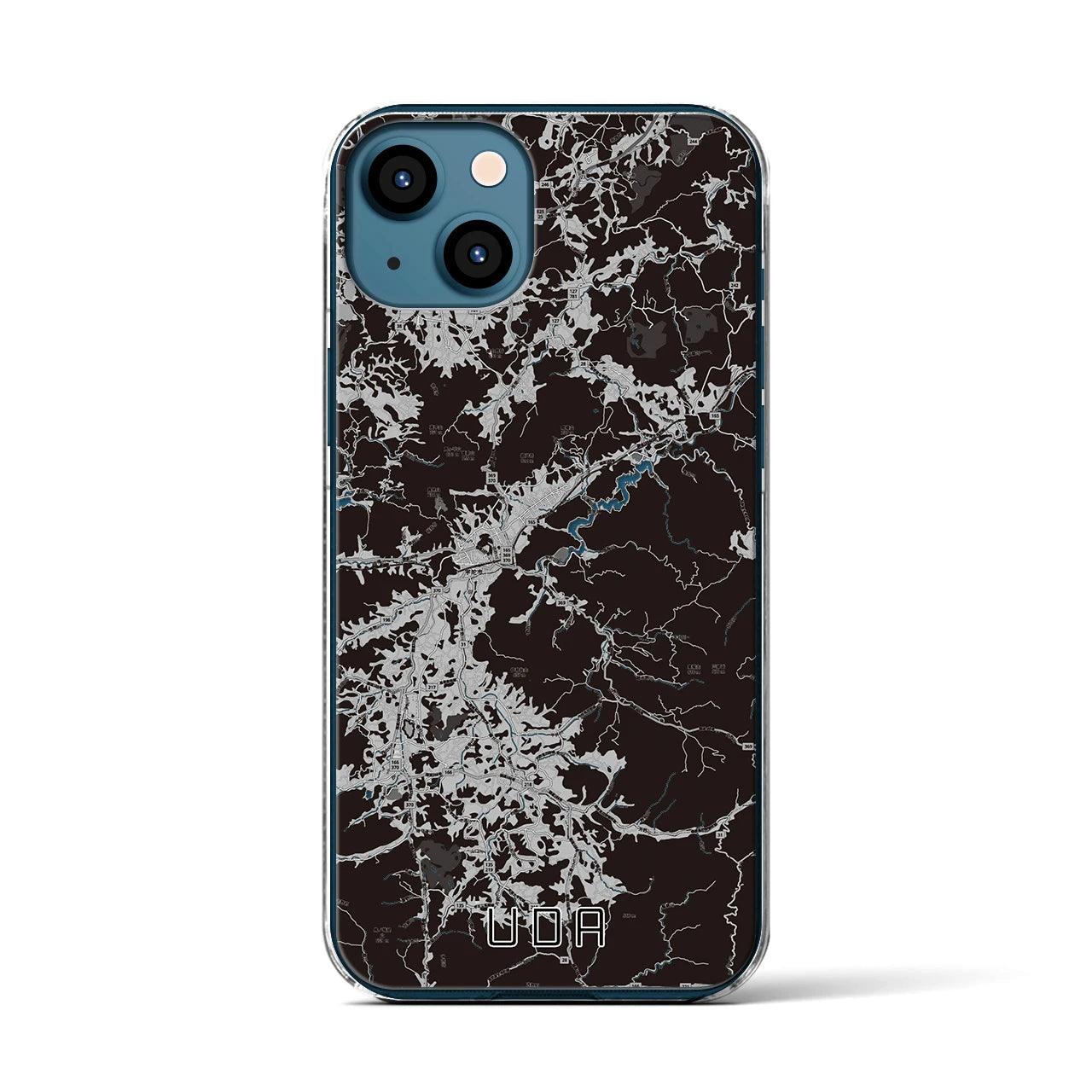 【宇陀(奈良県)】地図柄iPhoneケース(クリアタイプ)モノトーン・iPhone 13 用