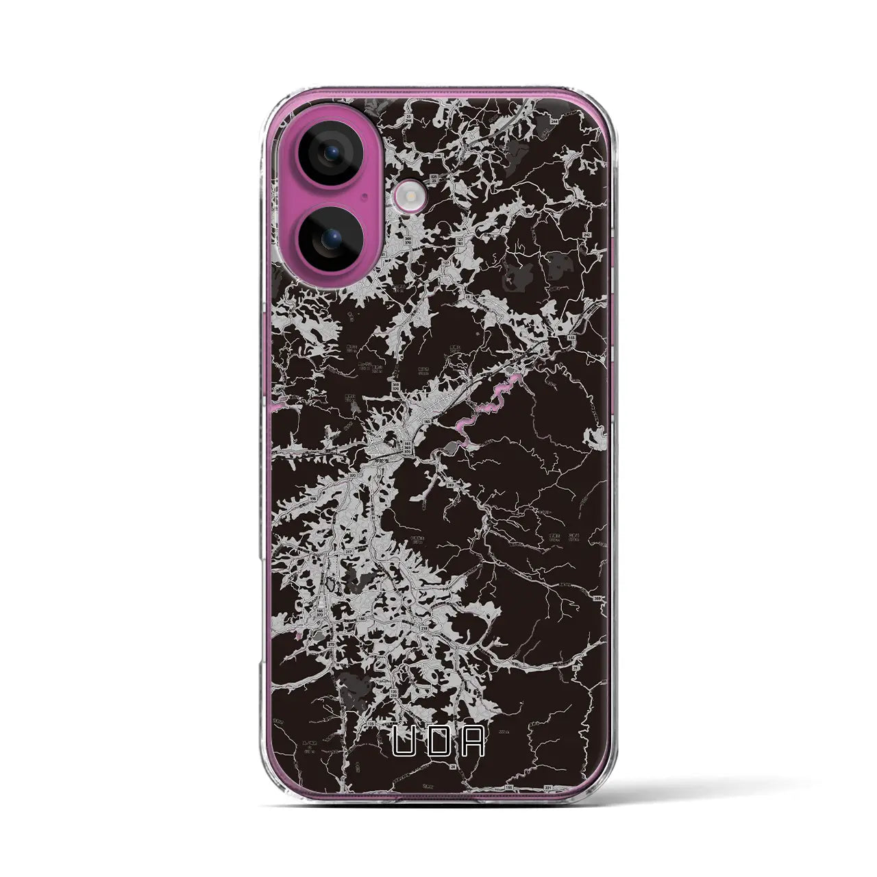 【宇陀(奈良県)】地図柄iPhoneケース(クリアタイプ)モノトーン・iPhone 16 Pro 用