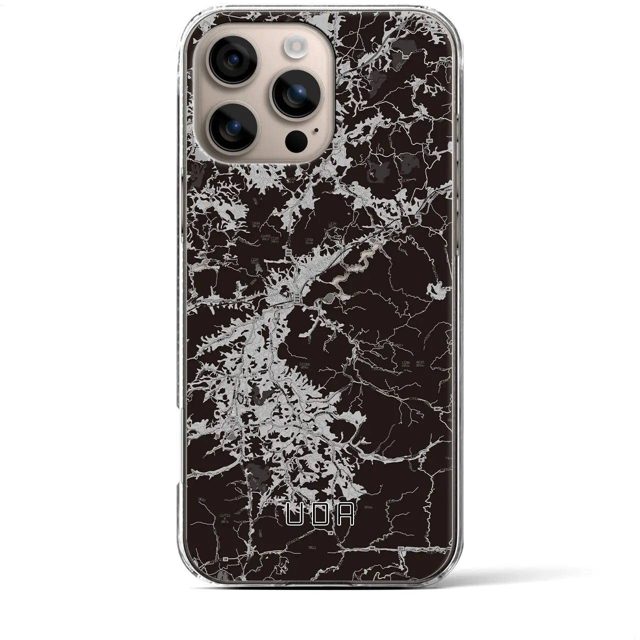 【宇陀(奈良県)】地図柄iPhoneケース(クリアタイプ)モノトーン・iPhone 16 Plus 用