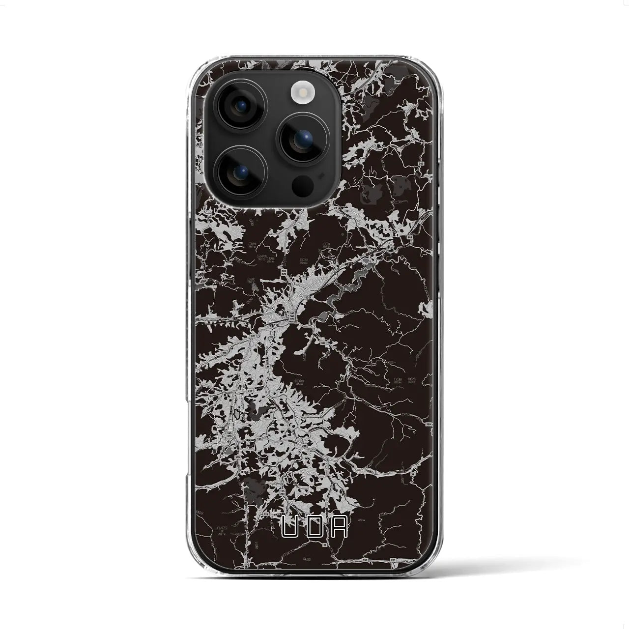 【宇陀(奈良県)】地図柄iPhoneケース(クリアタイプ)モノトーン・iPhone 16 用