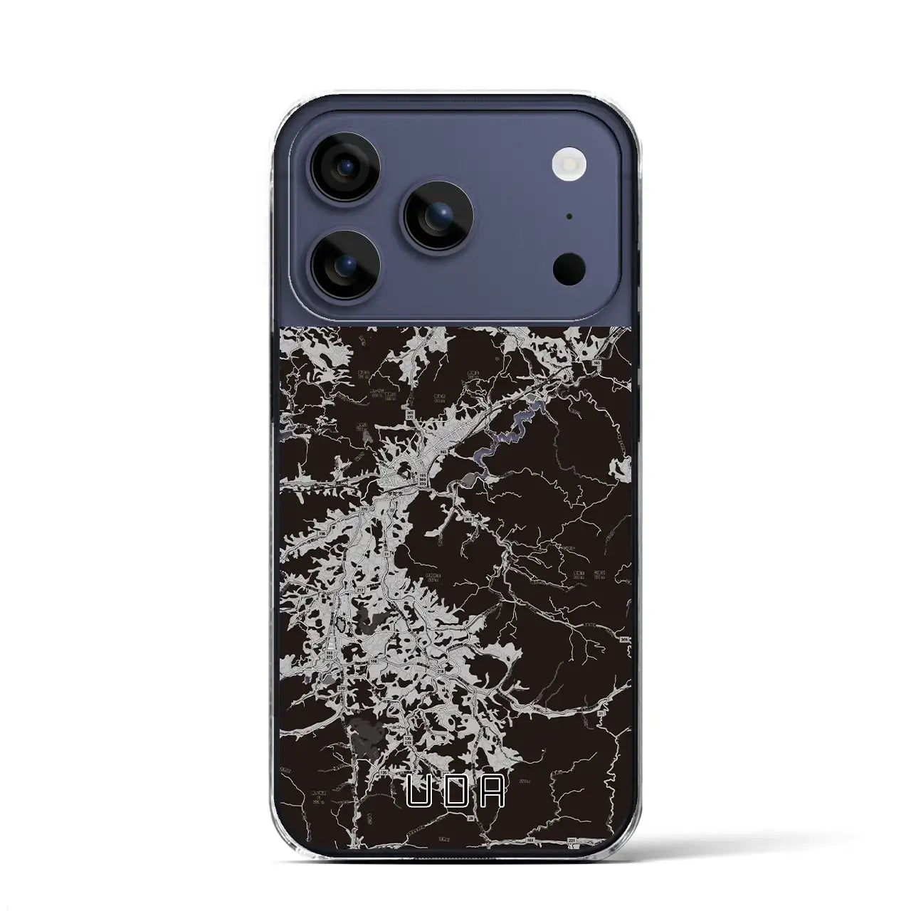 【宇陀(奈良県)】地図柄iPhoneケース(クリアタイプ)モノトーン・iPhone 17 Pro Max 用