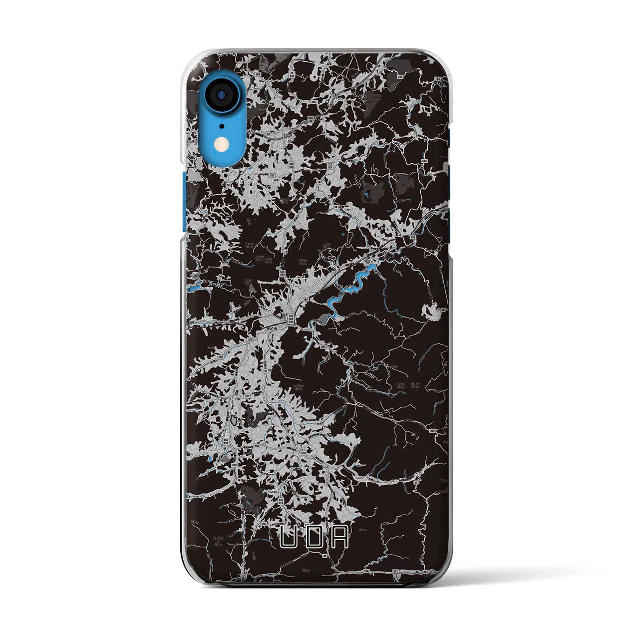 【宇陀(奈良県)】地図柄iPhoneケース(クリアタイプ)モノトーン・iPhone XR 用