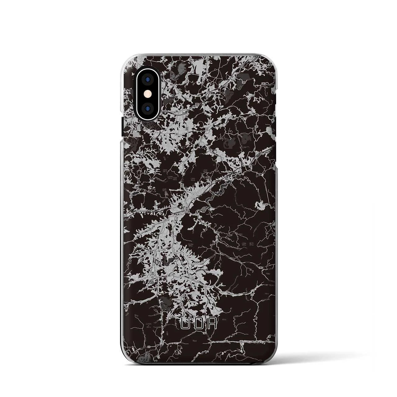【宇陀(奈良県)】地図柄iPhoneケース(クリアタイプ)モノトーン・iPhone XS / X 用