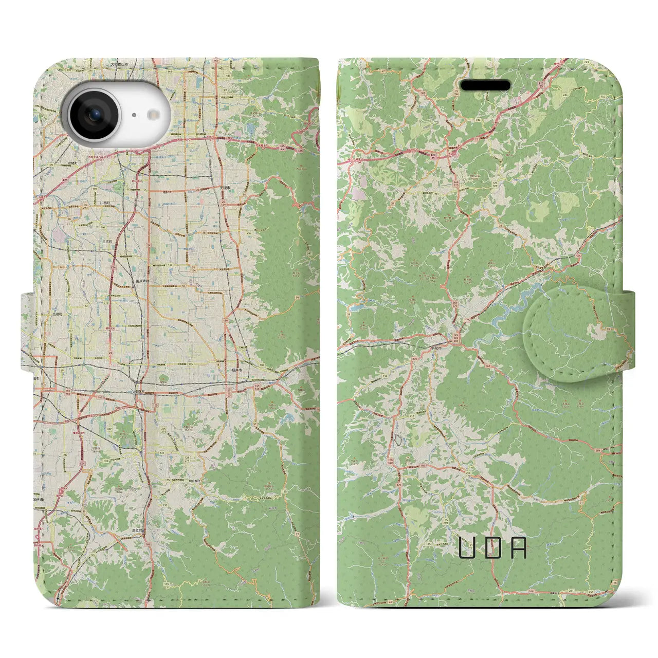 【宇陀(奈良県)】地図柄iPhoneケース(手帳タイプ)