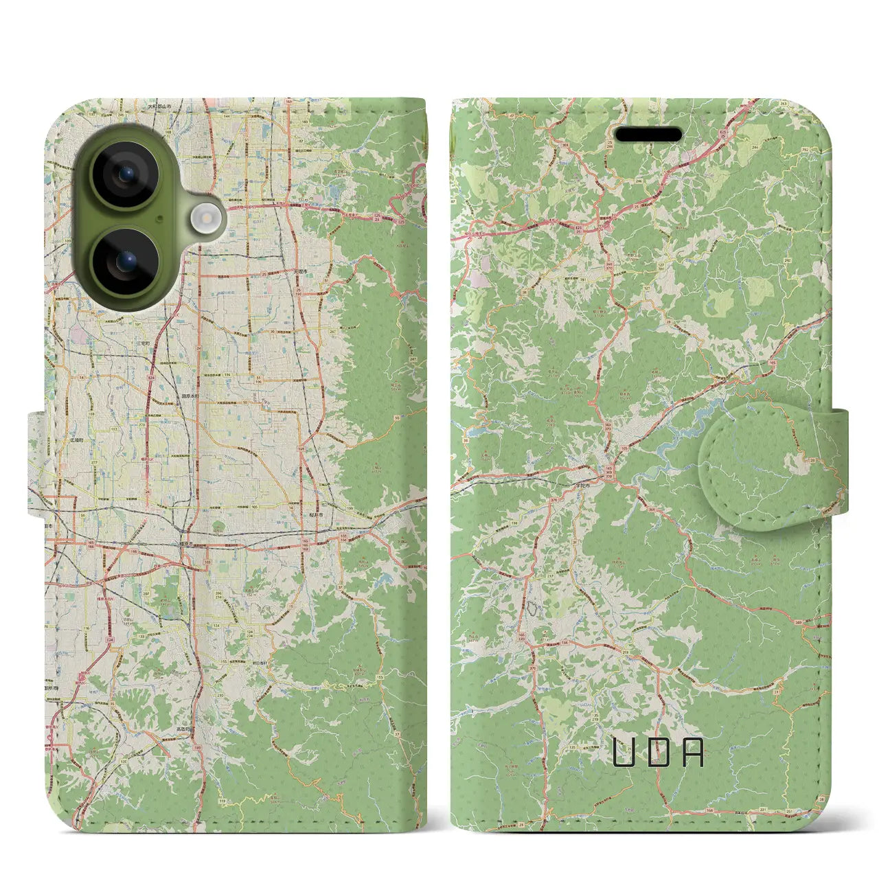 【宇陀(奈良県)】地図柄iPhoneケース(手帳タイプ)