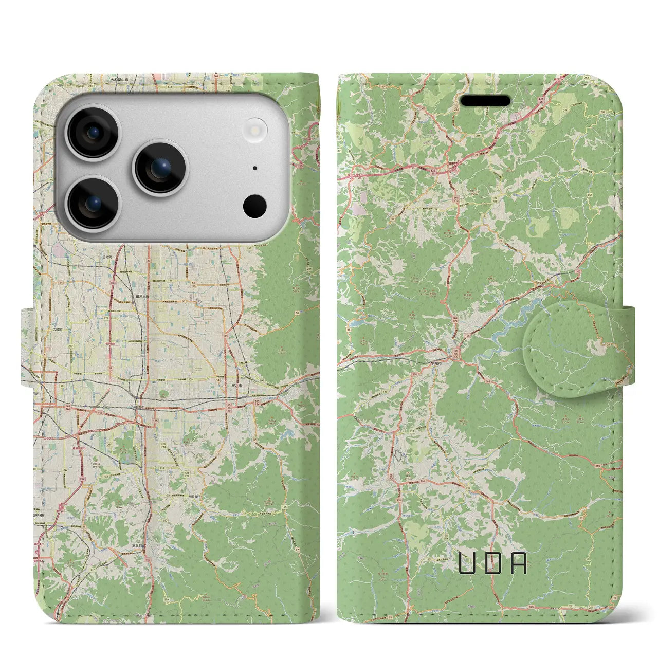 【宇陀(奈良県)】地図柄iPhoneケース(手帳タイプ)