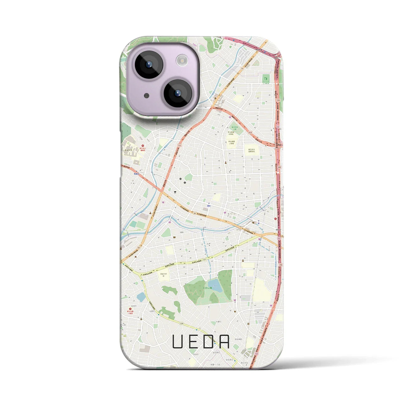 【植田(愛知県)】地図柄iPhoneケース(バックカバータイプ)