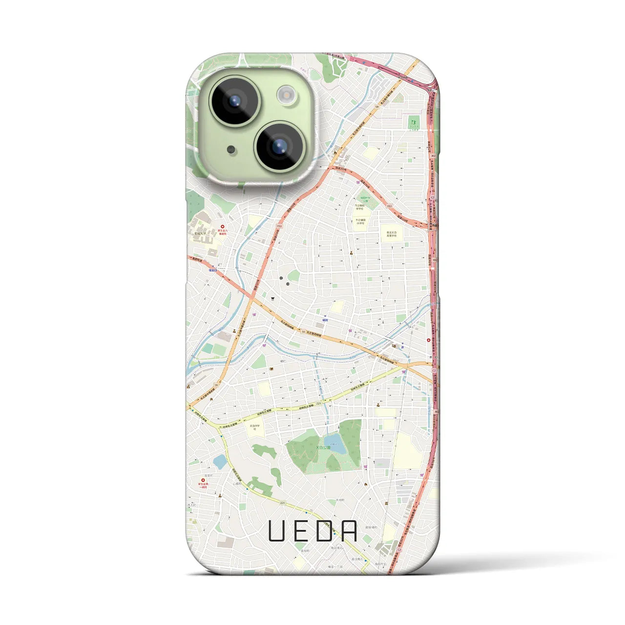 【植田(愛知県)】地図柄iPhoneケース(バックカバータイプ)