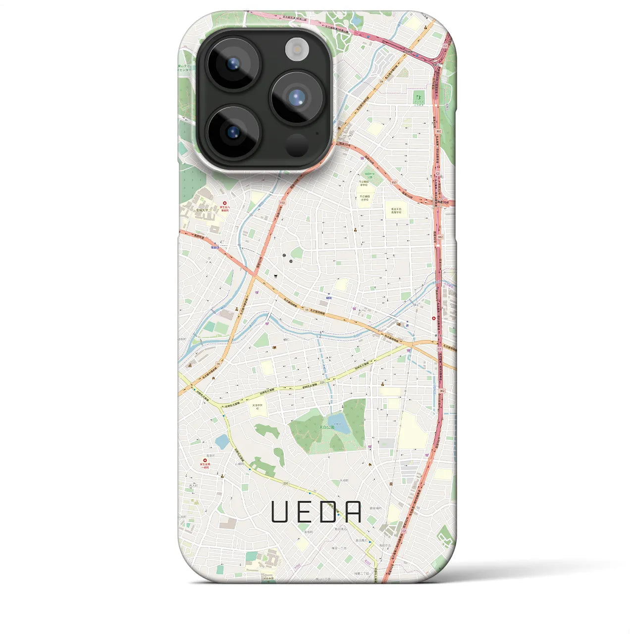 【植田(愛知県)】地図柄iPhoneケース(バックカバータイプ)
