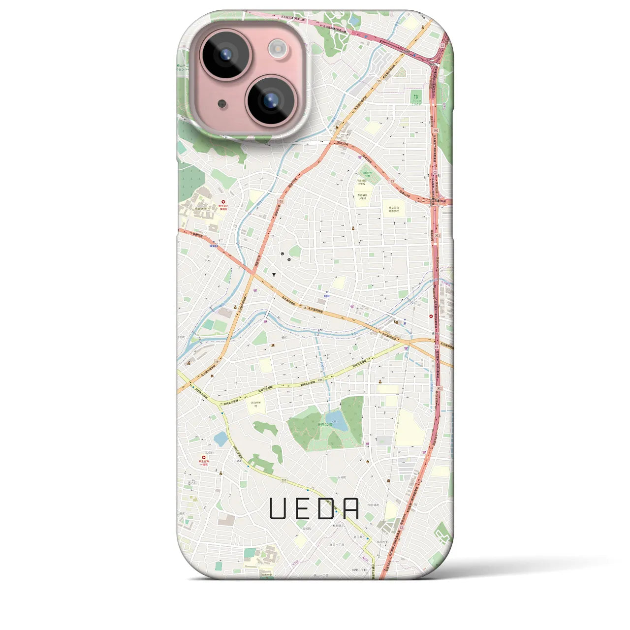 【植田(愛知県)】地図柄iPhoneケース(バックカバータイプ)