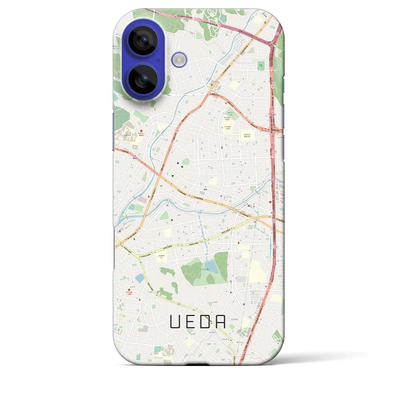 【植田(愛知県)】地図柄iPhoneケース(バックカバータイプ)