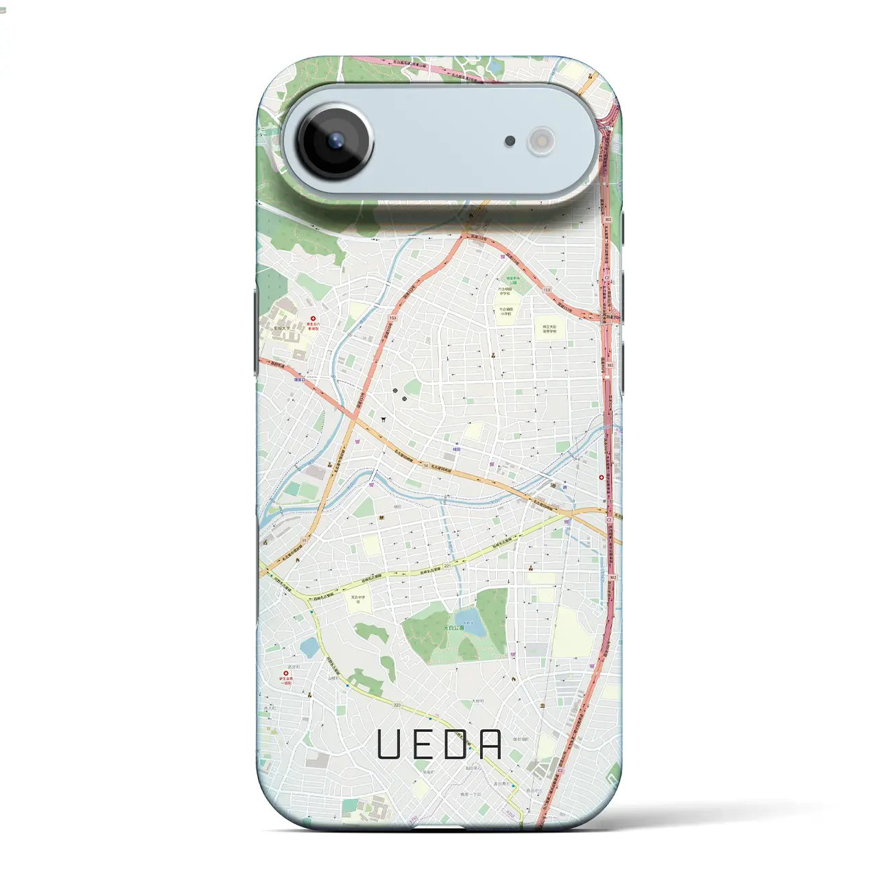 【植田(愛知県)】地図柄iPhoneケース(バックカバータイプ)ブラック・iPhone 17 Pro Max 用