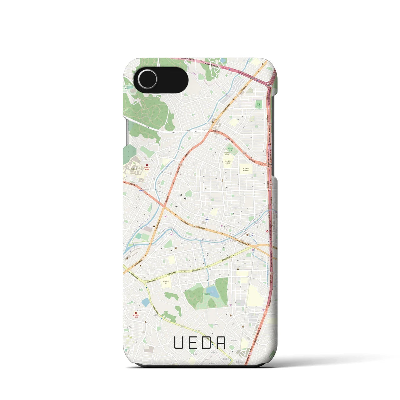 【植田(愛知県)】地図柄iPhoneケース(バックカバータイプ)