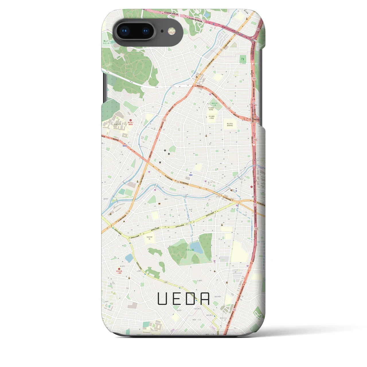 【植田(愛知県)】地図柄iPhoneケース(バックカバータイプ)