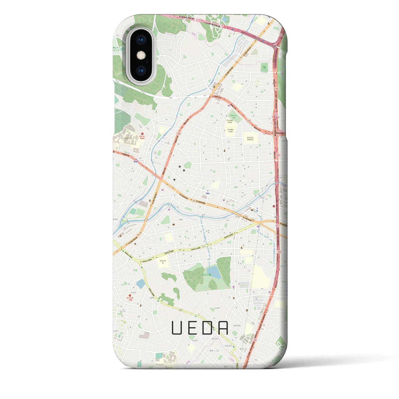 【植田(愛知県)】地図柄iPhoneケース(バックカバータイプ)