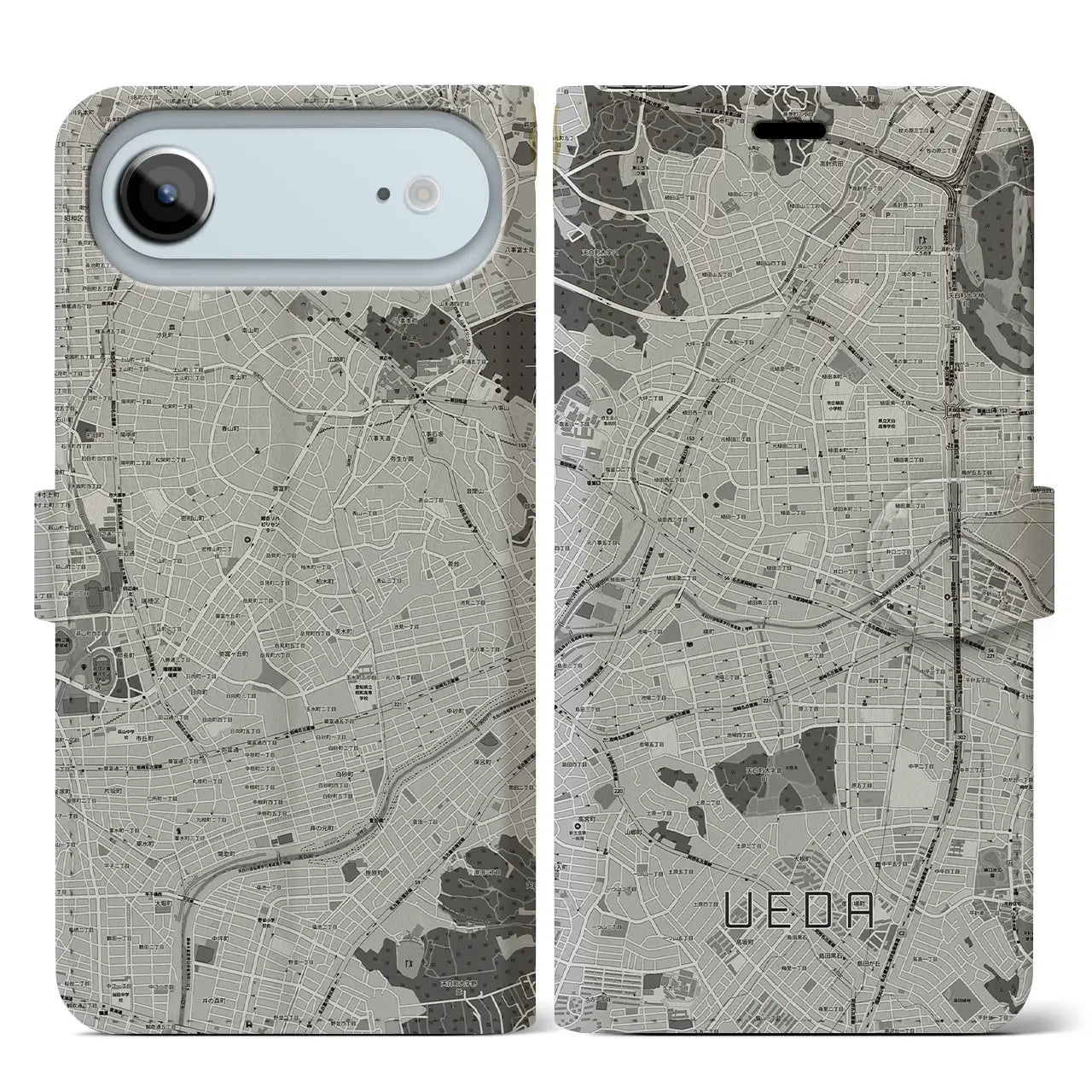 【植田(愛知県)】地図柄iPhoneケース(手帳タイプ)