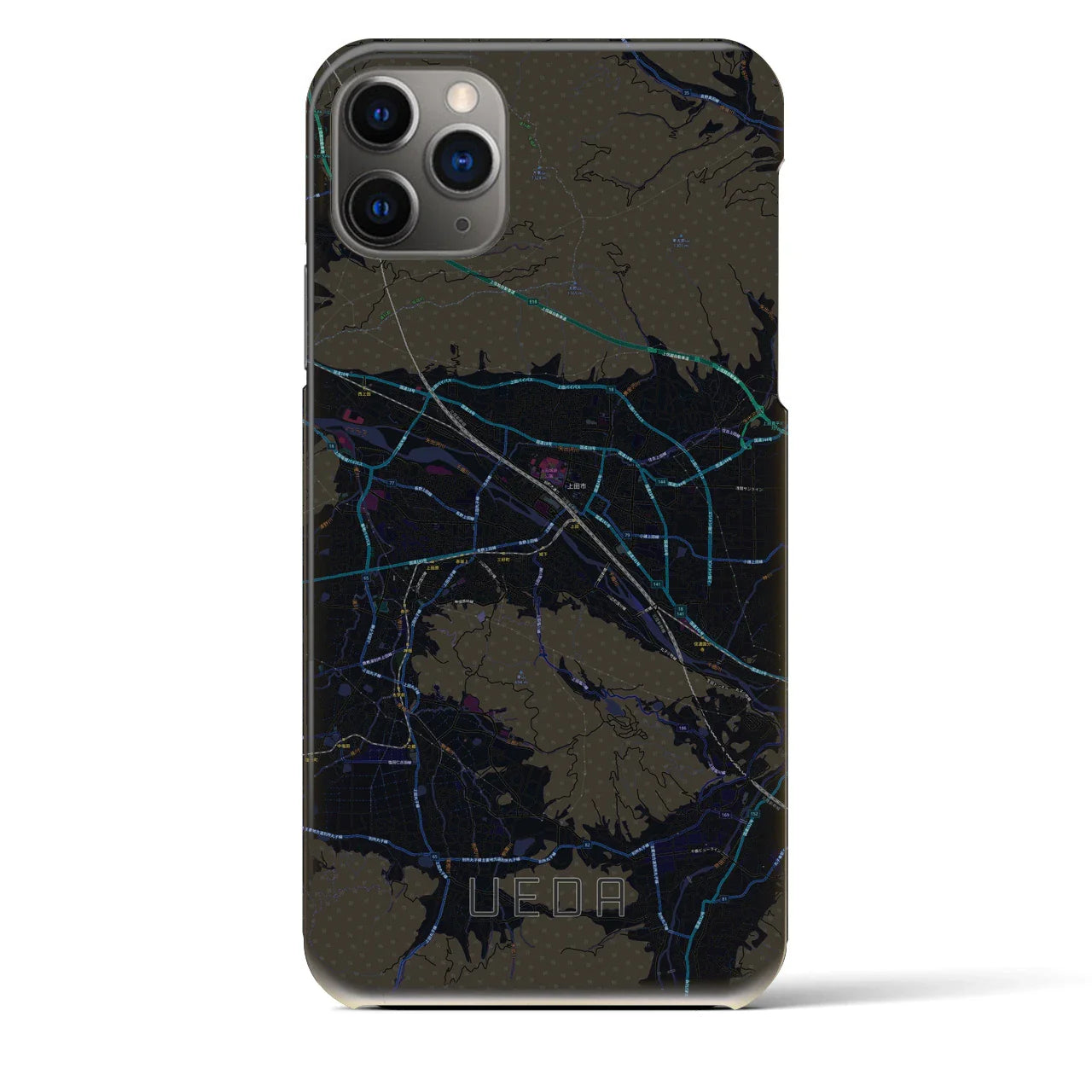 【上田(長野県)】地図柄iPhoneケース(バックカバータイプ)