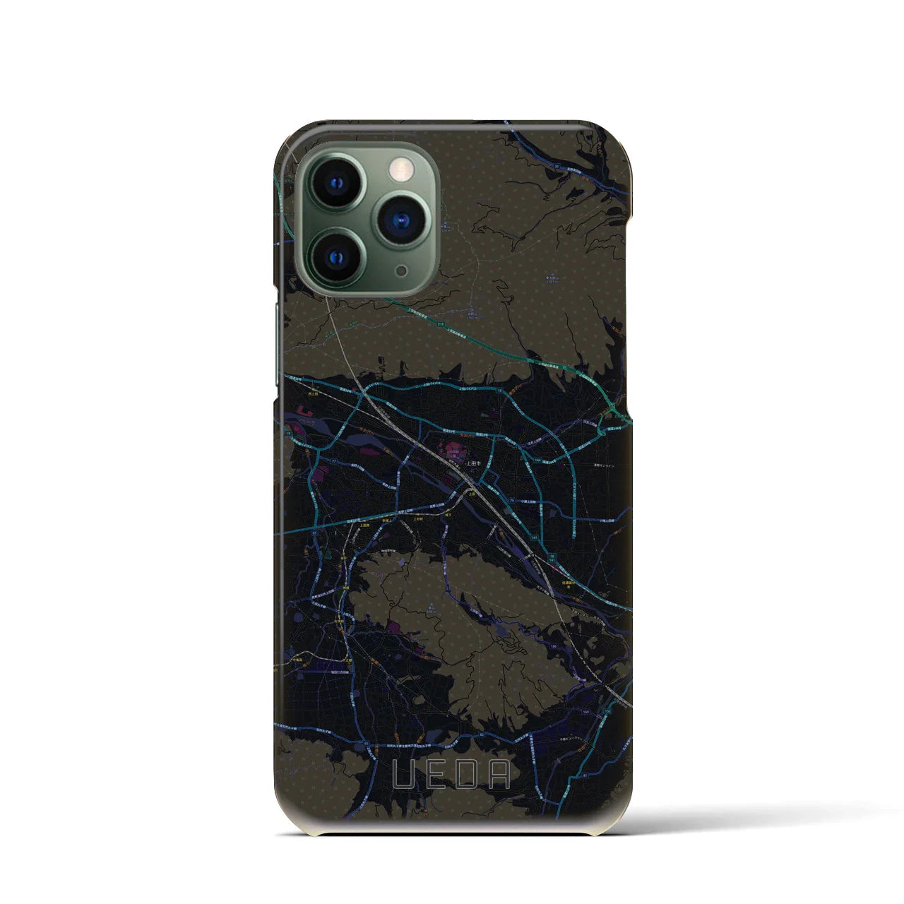 【上田(長野県)】地図柄iPhoneケース(バックカバータイプ)