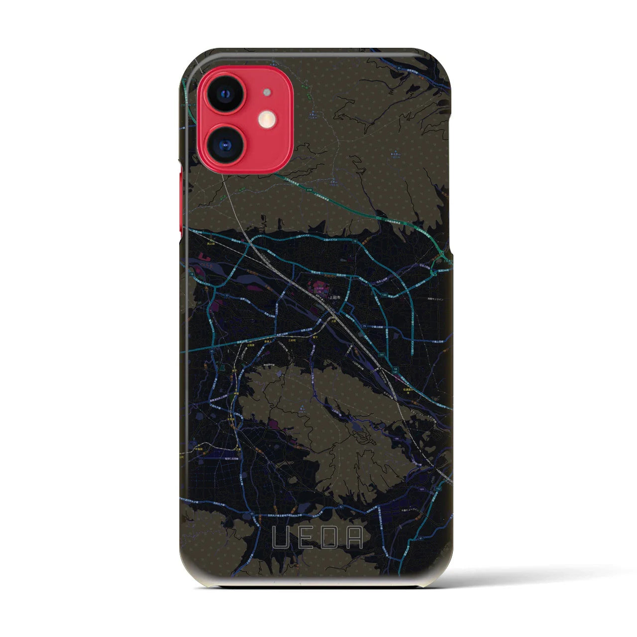 【上田(長野県)】地図柄iPhoneケース(バックカバータイプ)
