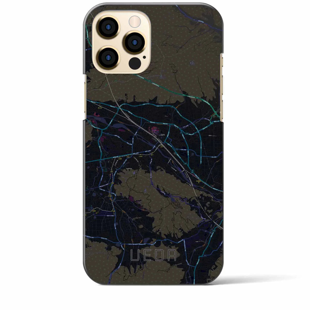 【上田(長野県)】地図柄iPhoneケース(バックカバータイプ)