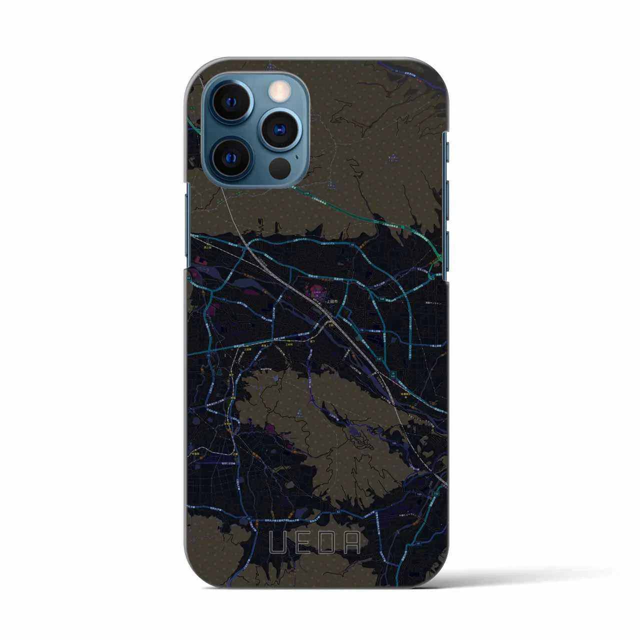 【上田(長野県)】地図柄iPhoneケース(バックカバータイプ)