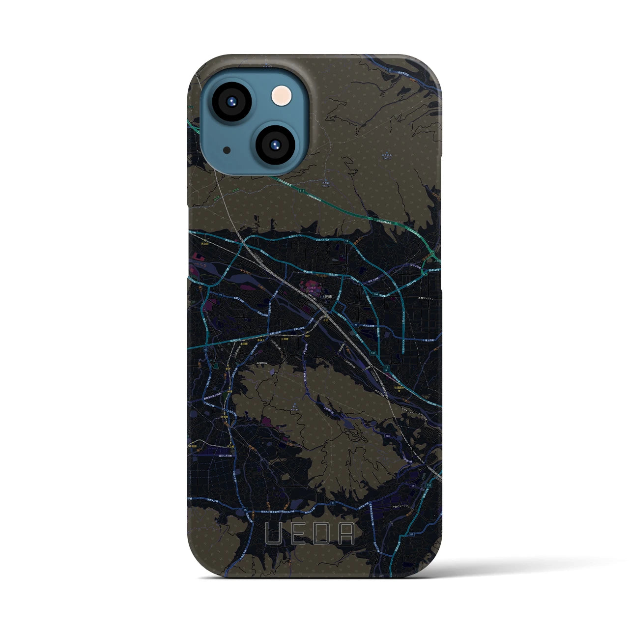 【上田(長野県)】地図柄iPhoneケース(バックカバータイプ)