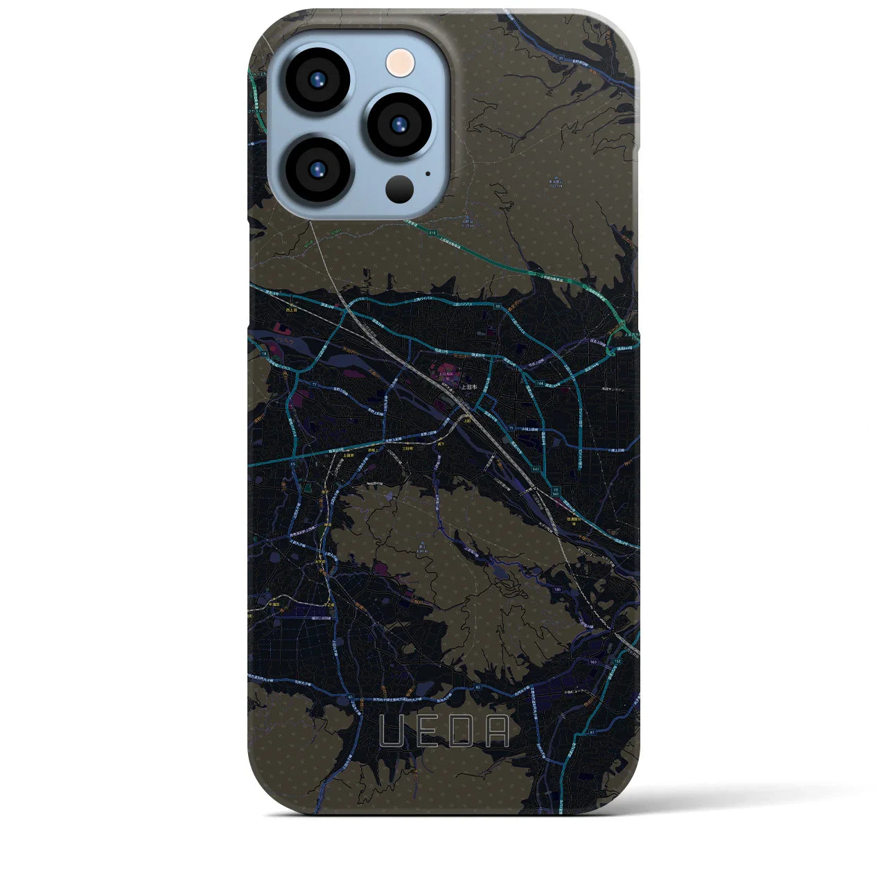 【上田(長野県)】地図柄iPhoneケース(バックカバータイプ)