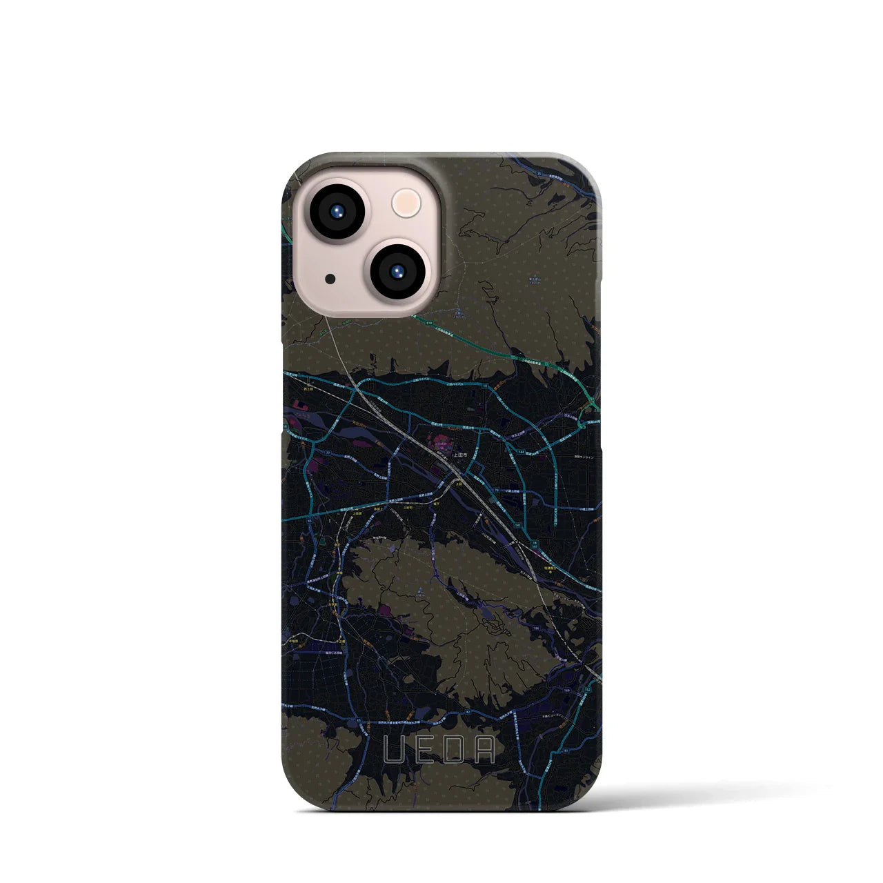 【上田(長野県)】地図柄iPhoneケース(バックカバータイプ)
