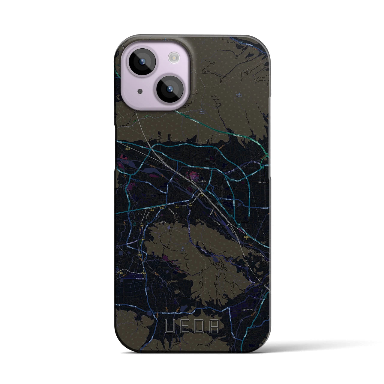 【上田(長野県)】地図柄iPhoneケース(バックカバータイプ)