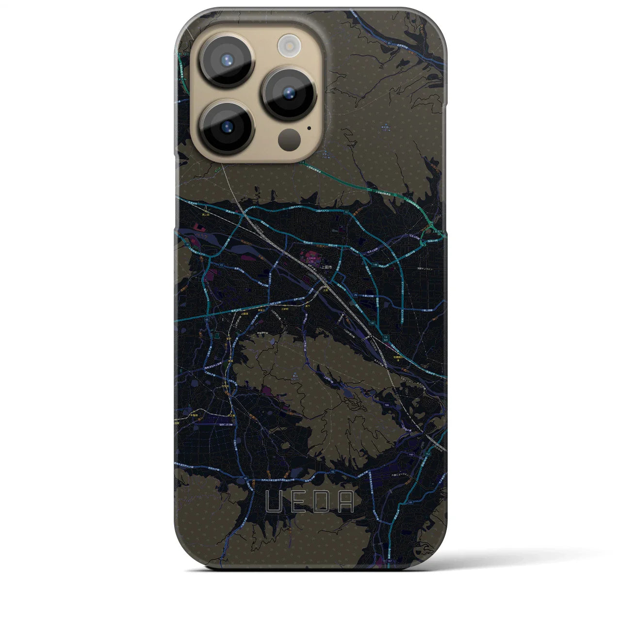 【上田(長野県)】地図柄iPhoneケース(バックカバータイプ)