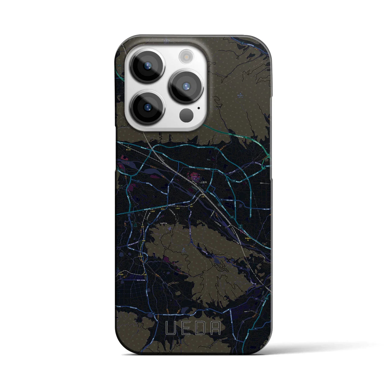 【上田(長野県)】地図柄iPhoneケース(バックカバータイプ)