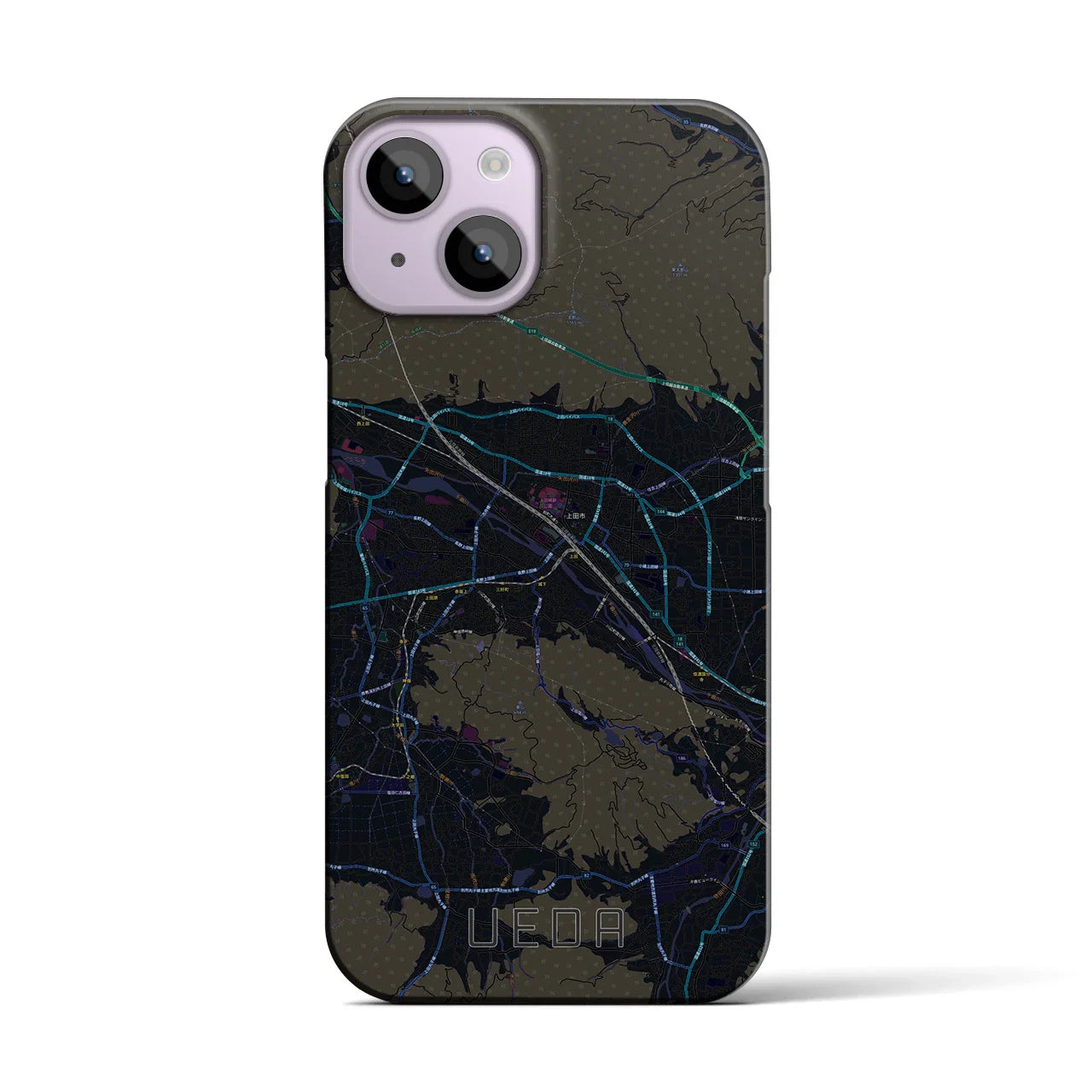 【上田(長野県)】地図柄iPhoneケース(バックカバータイプ)