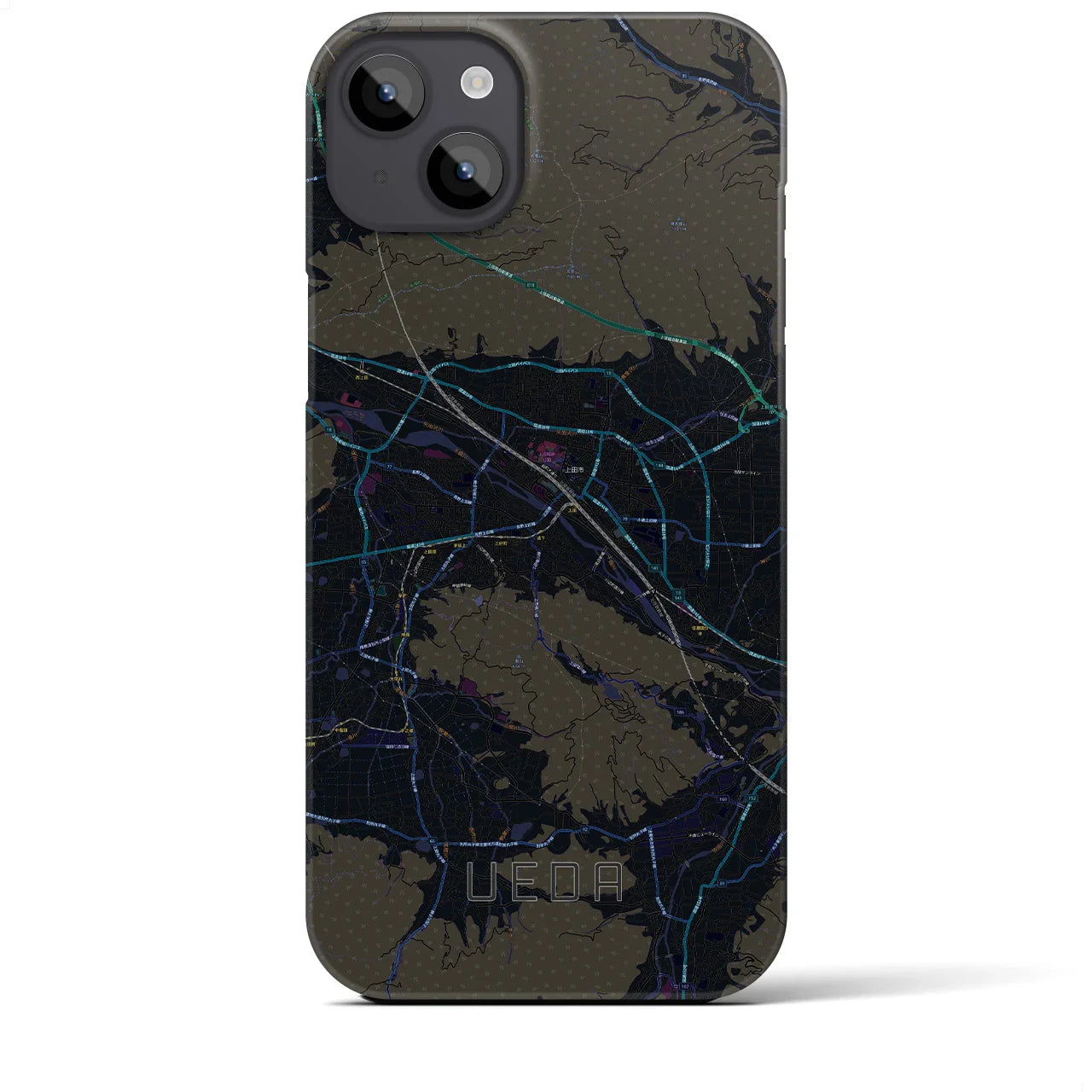 【上田(長野県)】地図柄iPhoneケース(バックカバータイプ)