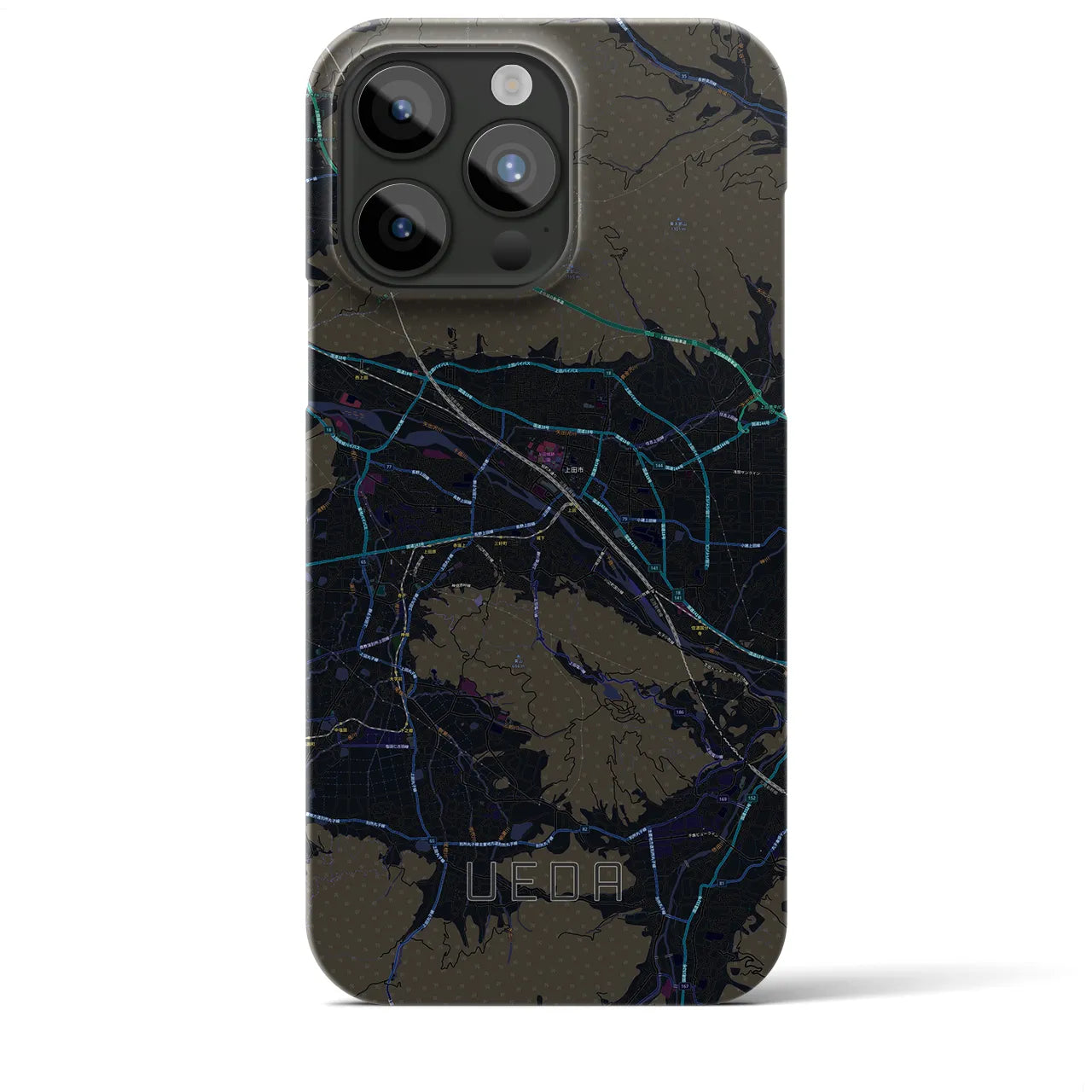 【上田(長野県)】地図柄iPhoneケース(バックカバータイプ)