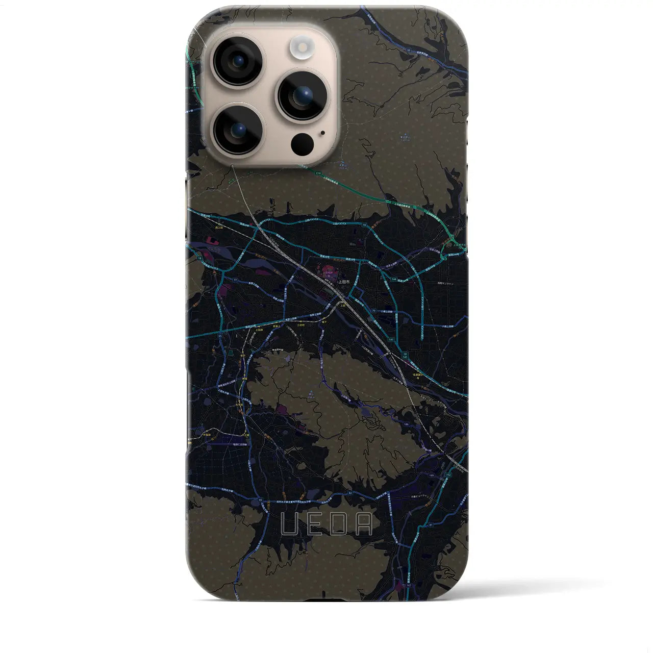 【上田(長野県)】地図柄iPhoneケース(バックカバータイプ)