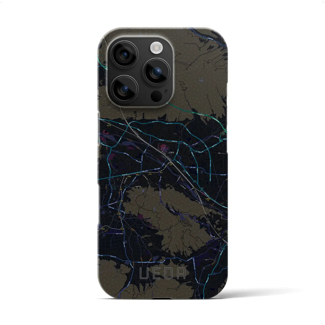 【上田(長野県)】地図柄iPhoneケース(バックカバータイプ)
