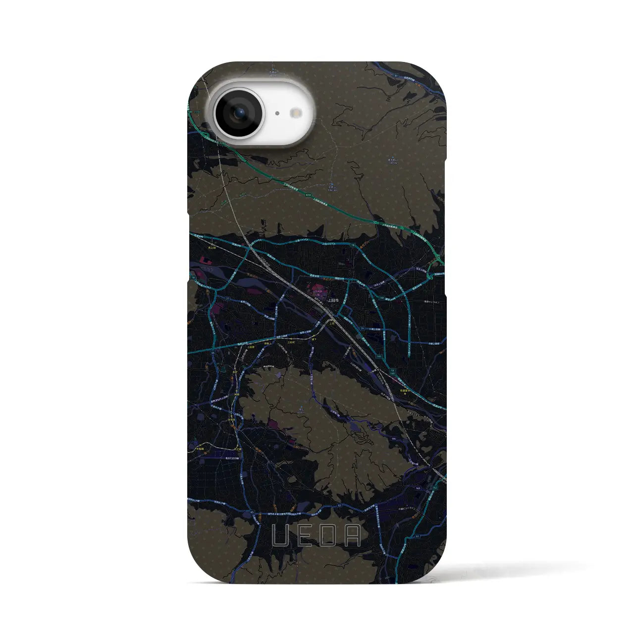 【上田(長野県)】地図柄iPhoneケース(バックカバータイプ)