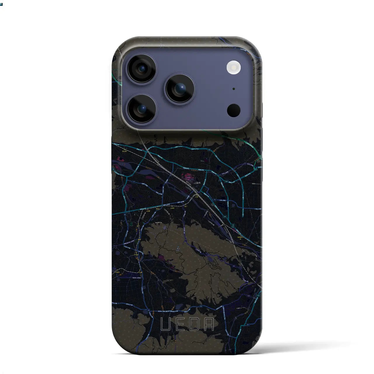 【上田(長野県)】地図柄iPhoneケース(バックカバータイプ)