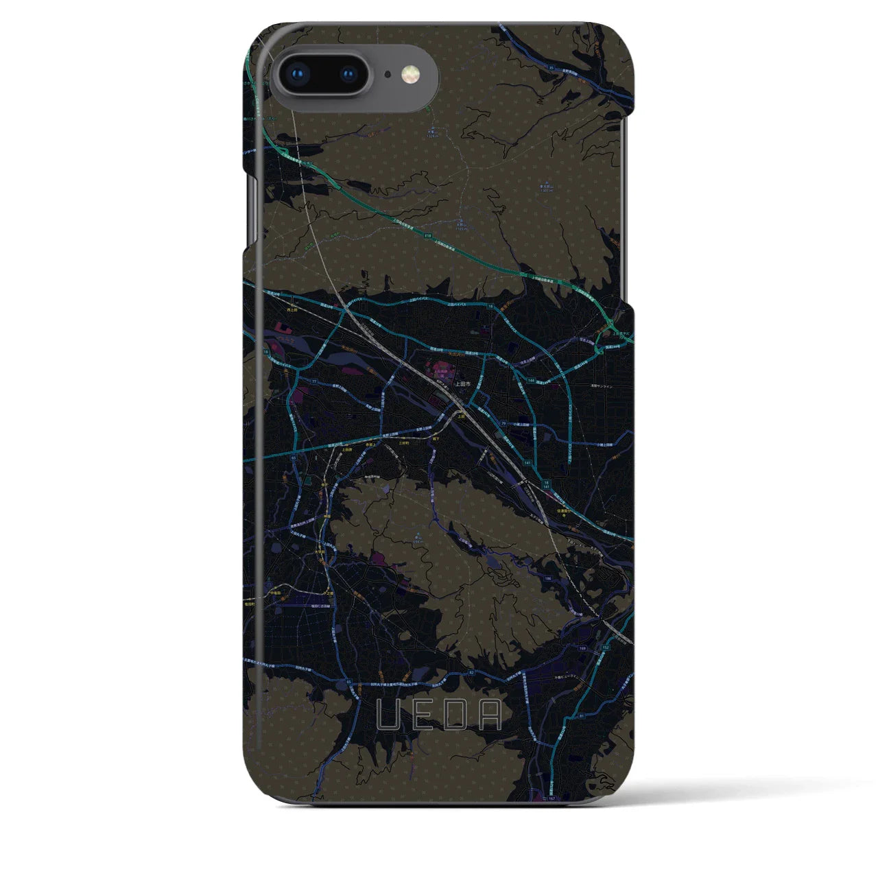 【上田(長野県)】地図柄iPhoneケース(バックカバータイプ)