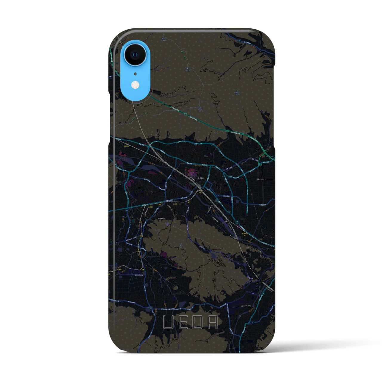 【上田(長野県)】地図柄iPhoneケース(バックカバータイプ)