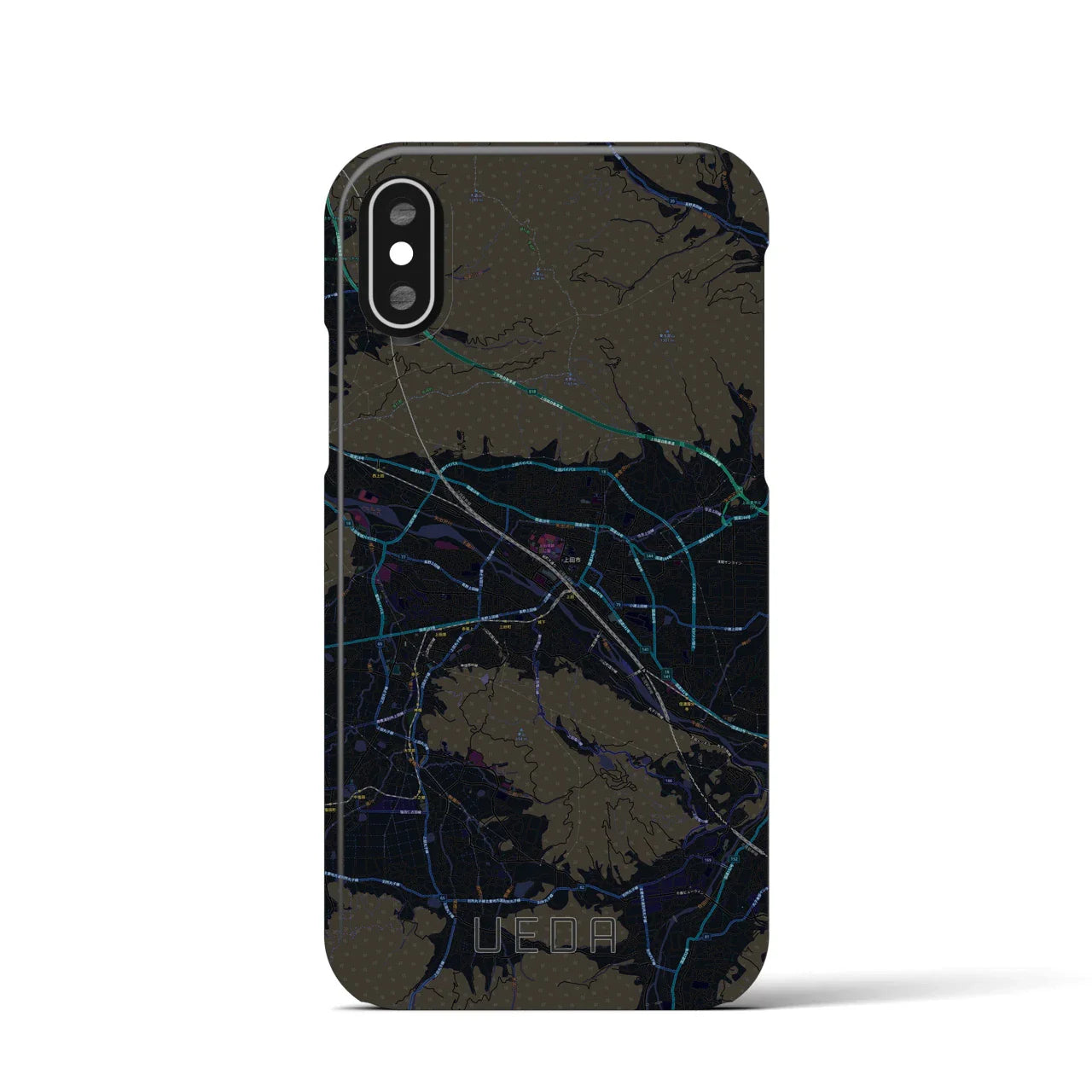 【上田(長野県)】地図柄iPhoneケース(バックカバータイプ)